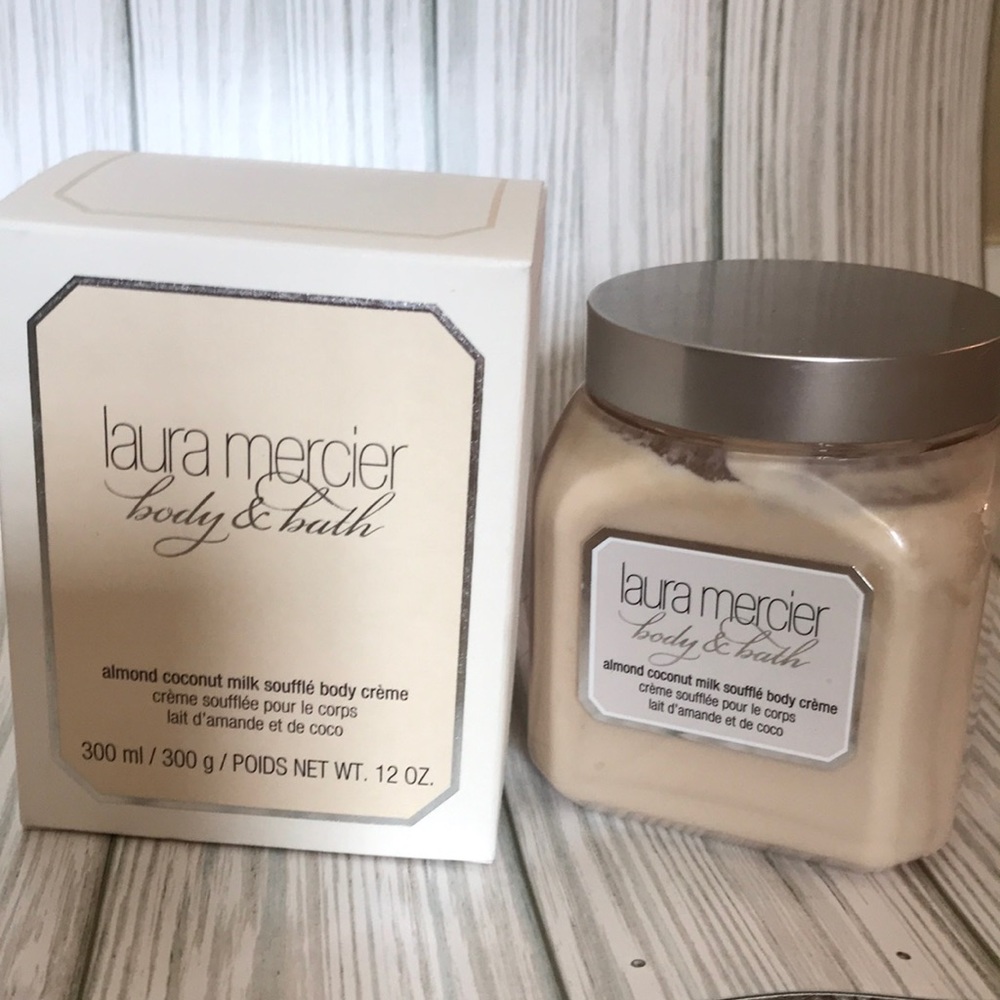 Almost full Laura Mercier almond coconut body cream.
